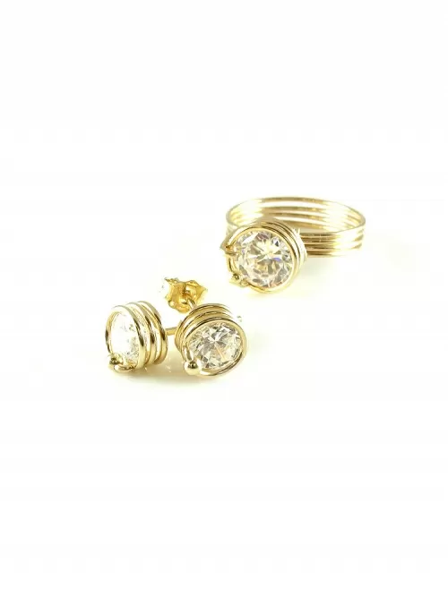 Set ring and earrings by Ichiban - Busted Crystal Clear