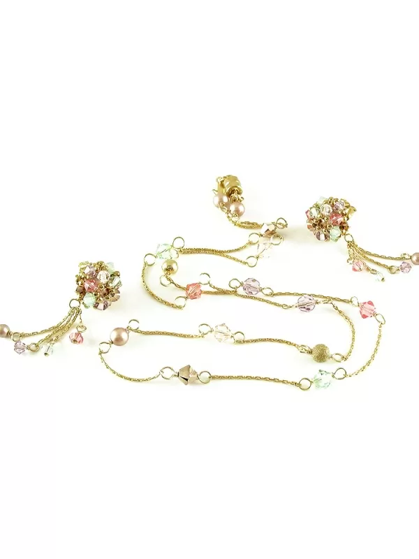 Set necklace and stud earrings with pendulum by Ichiban - Spring mood