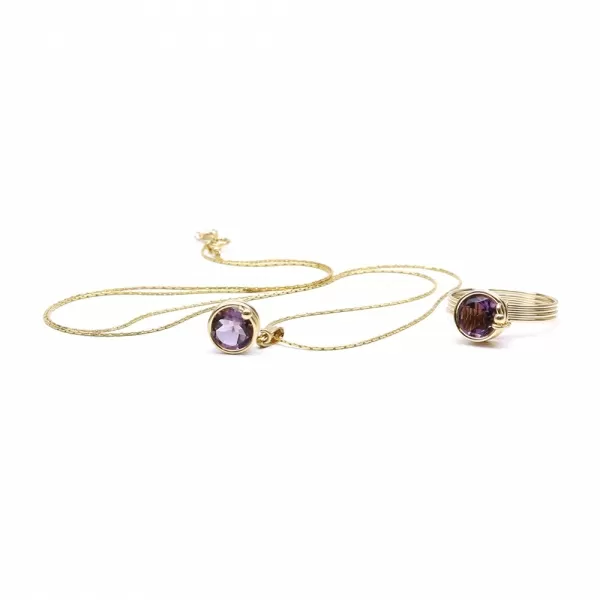 Set pandantiv si inel, Ichiban - Busted Deluxe Brazilian Amethyst 