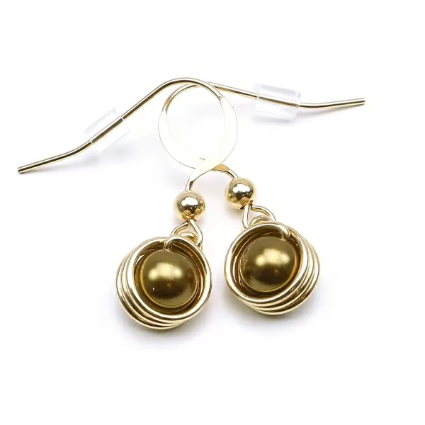 Cercei cu tortite, Ichiban - Busted Pearls Antique Brass