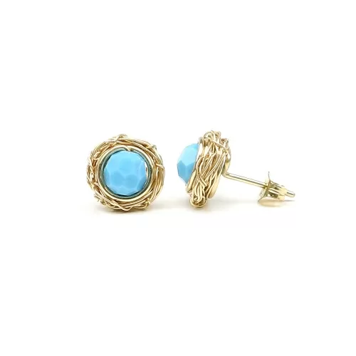Cercei cu surub, Ichiban - Sweet Turquoise