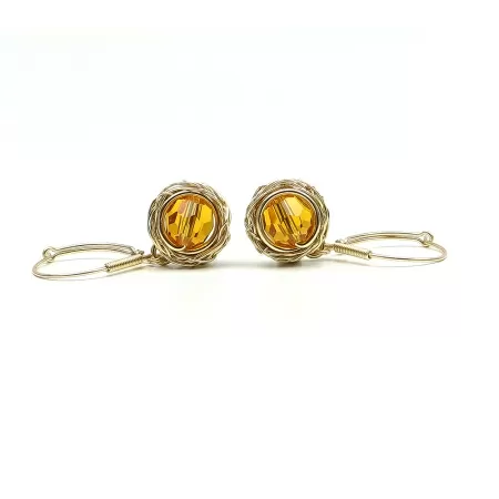 Cercei cu tortite leverback, Ichiban - Sweet Topaz