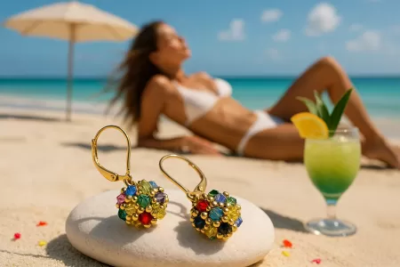 Leverback earrings by Ichiban - Daisies Multicolor