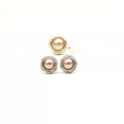 Set pendant and stud earrings by Ichiban - Sweet Almond 925 Silver