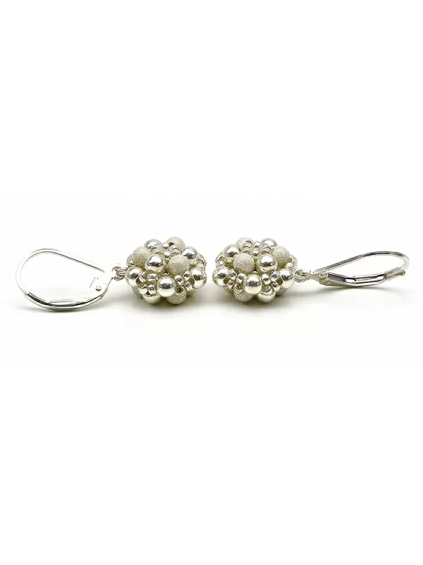 Leverback earrings by Ichiban - Silver Daisies 925 Silver