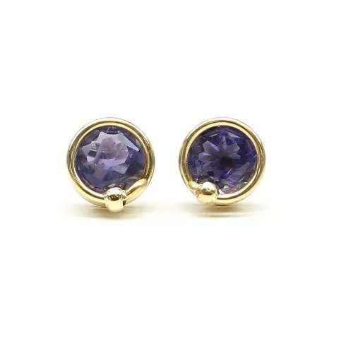 Cercei cu surub, Ichiban - Busted Deluxe Iolite AU14K