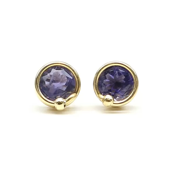 Cercei cu surub, Ichiban - Busted Deluxe Iolite AU14K
