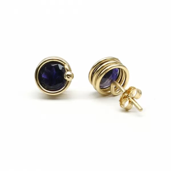 Cercei cu surub, Ichiban - Busted Deluxe Iolite AU14K