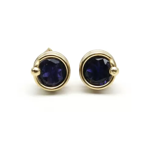 Cercei cu surub, Ichiban - Busted Deluxe Iolite AU14K