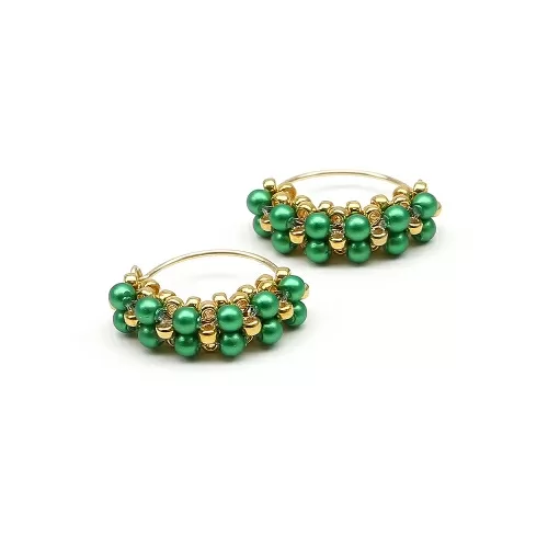 Earrings by Ichiban - Mini Diva Pearls Eden Green
