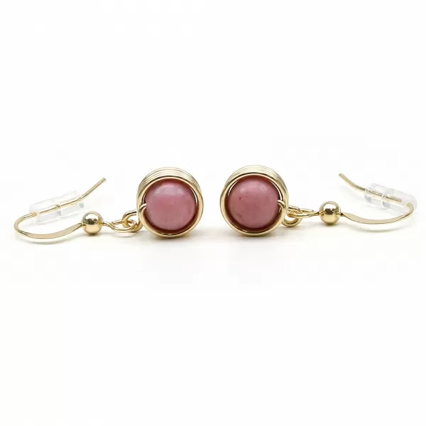 Dangle earrings by Ichiban - Busted Gemstone Rhodonite