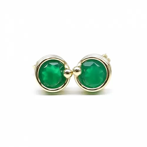 Stud earrings by Ichiban - Deluxe Green Onyx