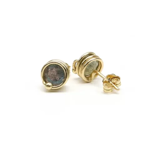 Stud earrings by Ichiban - Busted Deluxe Labradorite