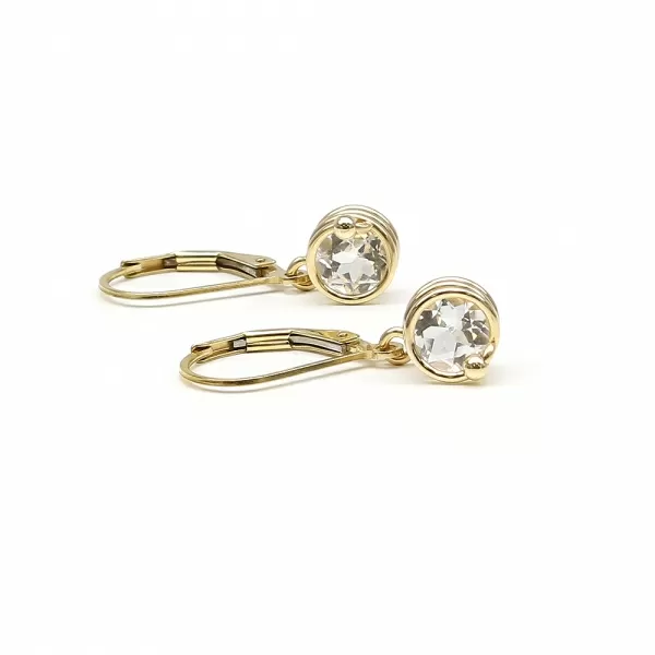 Cercei cu tortite leverback, Ichiban - Busted Deluxe White Topaz