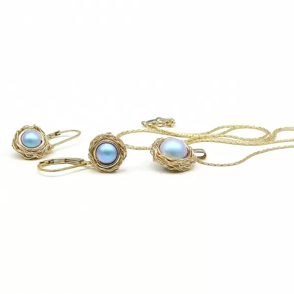 Set pendant and leverback earrings by Ichiban - Sweet Azzuro
