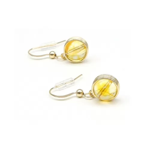 Busted Gemstone Citrine - earrings