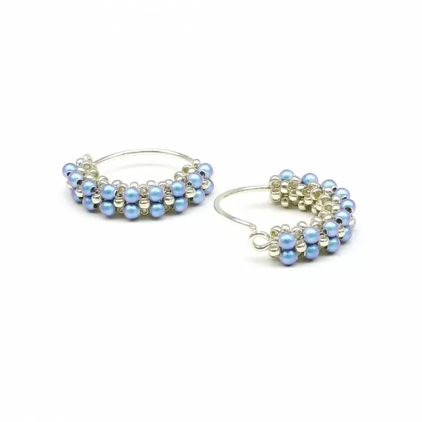 Cercei Ichiban - Primetime Pearls Iridescent Light Blue AG925
