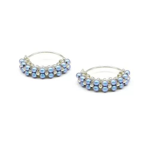 Cercei Ichiban - Primetime Pearls Iridescent Light Blue AG925
