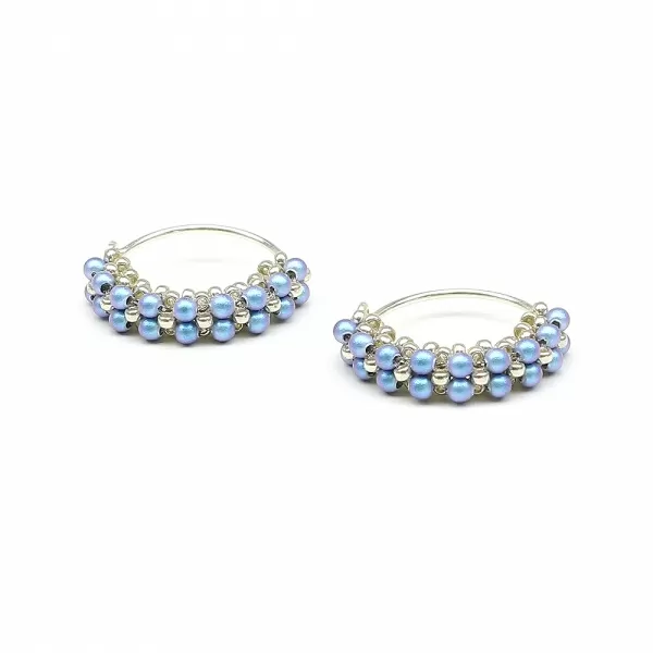 Cercei Ichiban - Primetime Pearls Iridescent Light Blue AG925