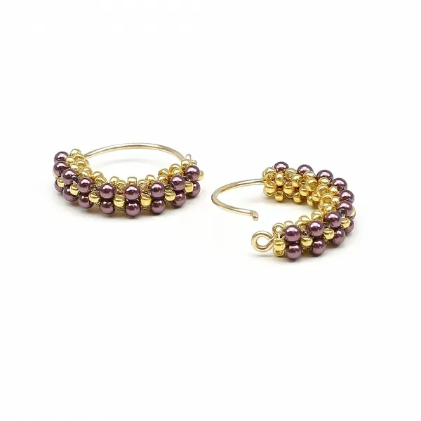 Earrings by Ichiban - Primetime Pearls Burgundy