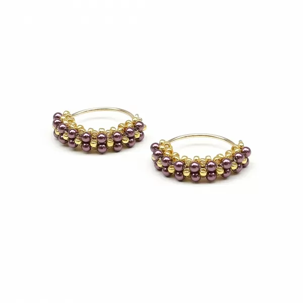 Earrings by Ichiban - Primetime Pearls Burgundy