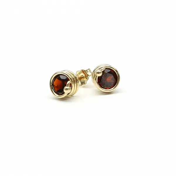 Cercei cu surub, Ichiban - Busted Deluxe Garnet_AU14K