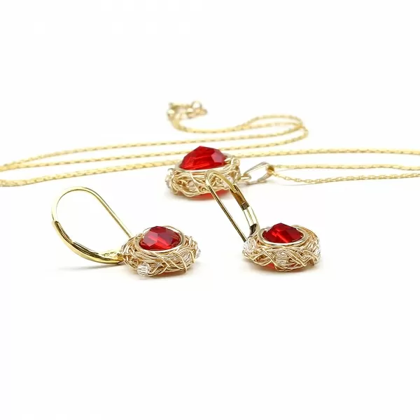 Sweet Passion set - pandantiv si cercei leverback