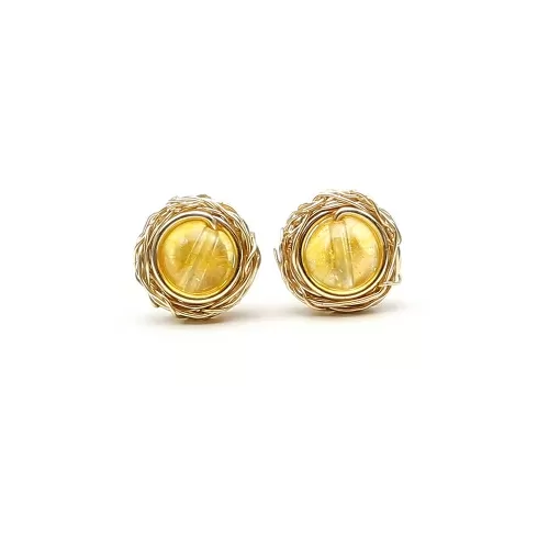 Cercei cu surub, Ichiban - Sweet Citrine 