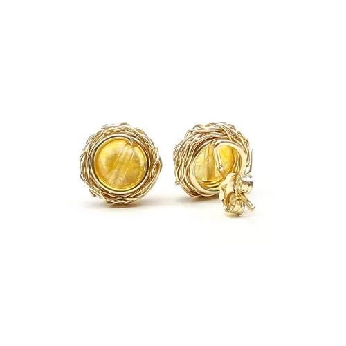 Cercei cu surub, Ichiban - Sweet Citrine 
