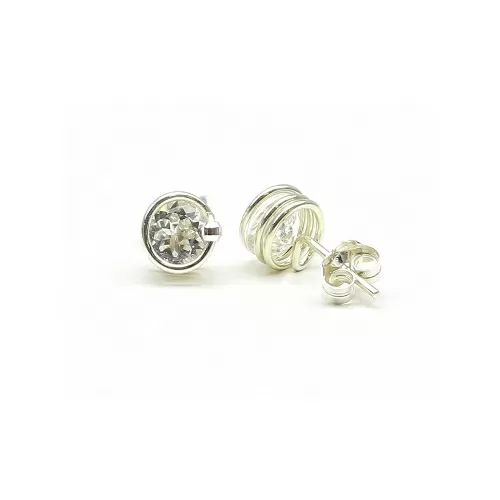 Cercei cu surub, Ichiban - Deluxe White Topaz AG925