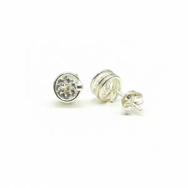 Cercei cu surub, Ichiban - Deluxe White Topaz AG925
