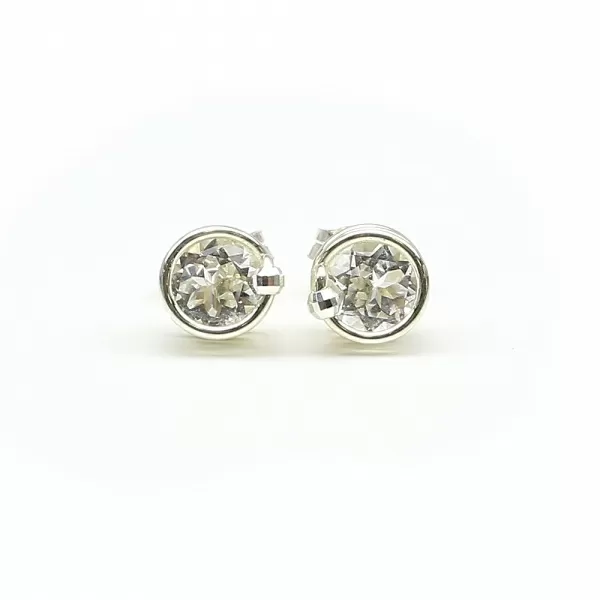 Cercei cu surub, Ichiban - Deluxe White Topaz AG925