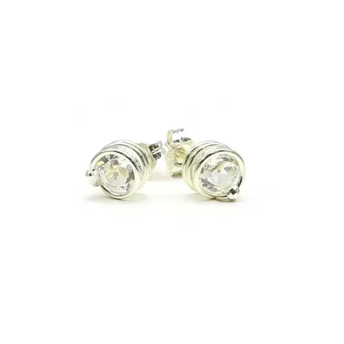 Cercei cu surub, Ichiban - Deluxe White Topaz AG925
