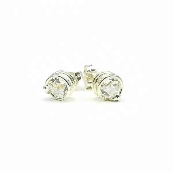 Cercei cu surub, Ichiban - Deluxe White Topaz AG925