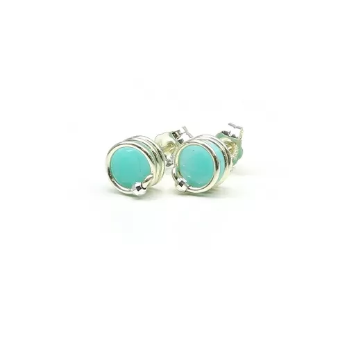 Cercei cu surub, Ichiban - Deluxe Amazonite AG925