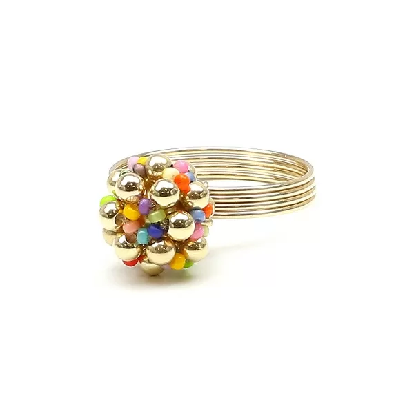 Ring by Ichiban - Golden Daisies Miyuki Multicolor