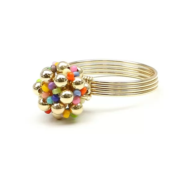 Ring by Ichiban - Golden Daisies Miyuki Multicolor
