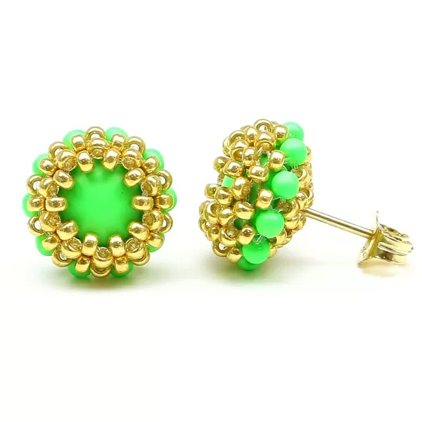 Cercei cu surub, Ichiban - Teeny Tiny Neon Green