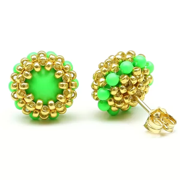 Cercei cu surub, Ichiban - Teeny Tiny Neon Green