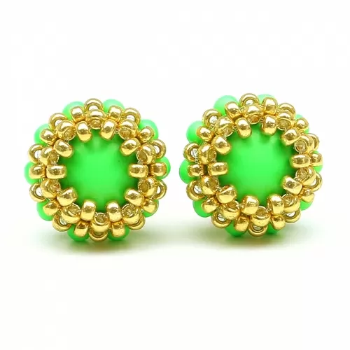 Cercei cu surub, Ichiban - Teeny Tiny Neon Green