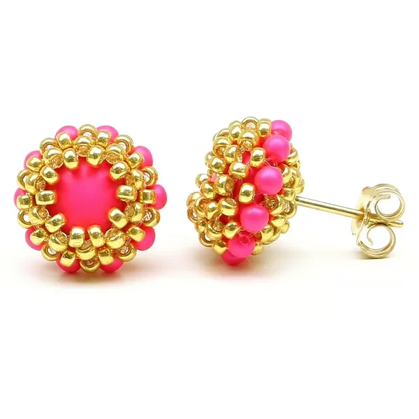 Cercei cu surub, Ichiban - Teeny Tiny Neon Pink
