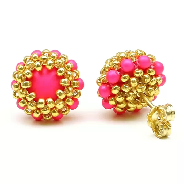 Cercei cu surub, Ichiban - Teeny Tiny Neon Pink
