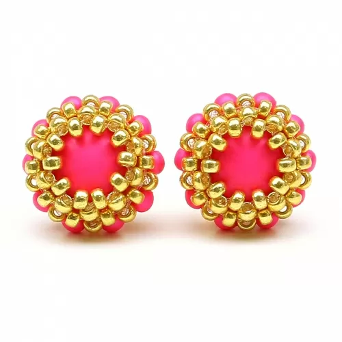 Cercei cu surub, Ichiban - Teeny Tiny Neon Pink
