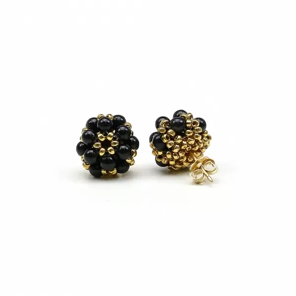 Cercei cu surub, Ichiban - Daisies Mystic Black 