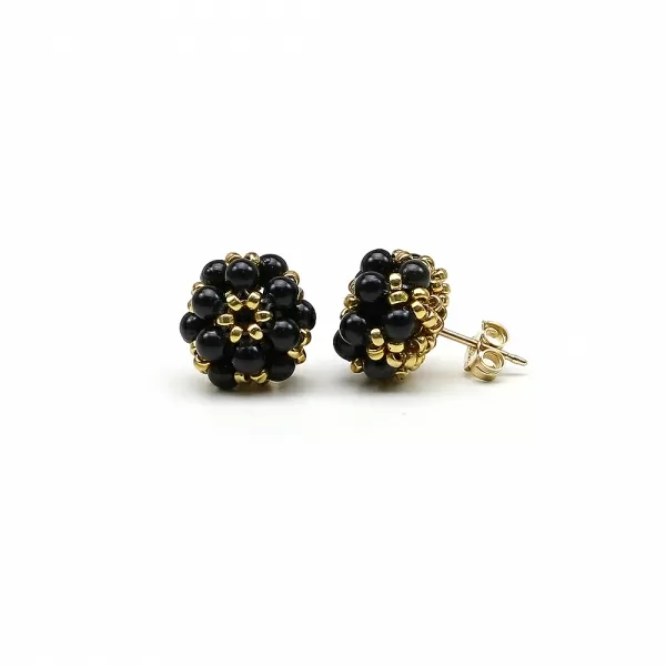 Cercei cu surub, Ichiban - Daisies Mystic Black 
