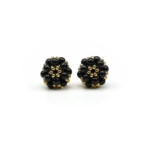 Cercei cu surub, Ichiban - Daisies Mystic Black 