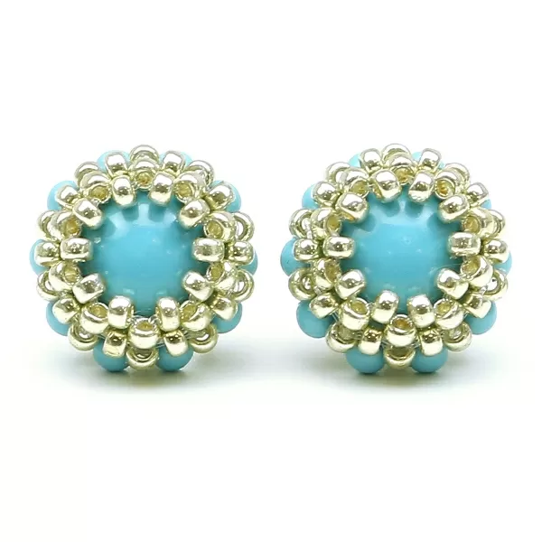 Cercei cu surub, Ichiban - Teeny Tiny Turquoise AG925