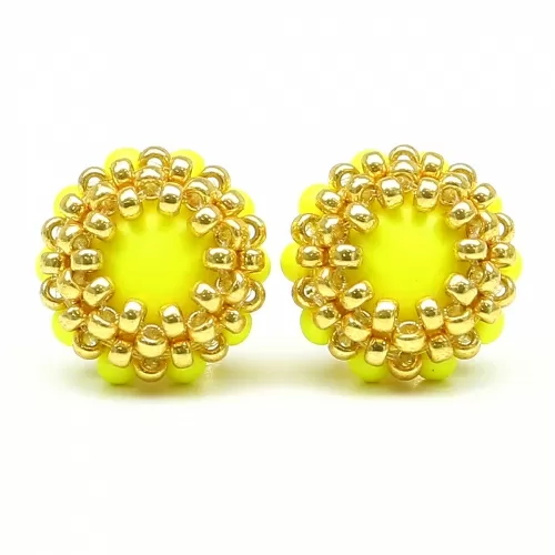 Cercei cu surub, Ichiban - Teeny Tiny Neon Yellow