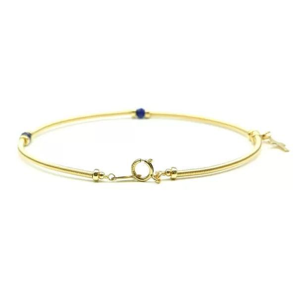 Bratara Ichiban cu pietre semipretioase - Vogue Lapis Lazuli si cruciulita charm