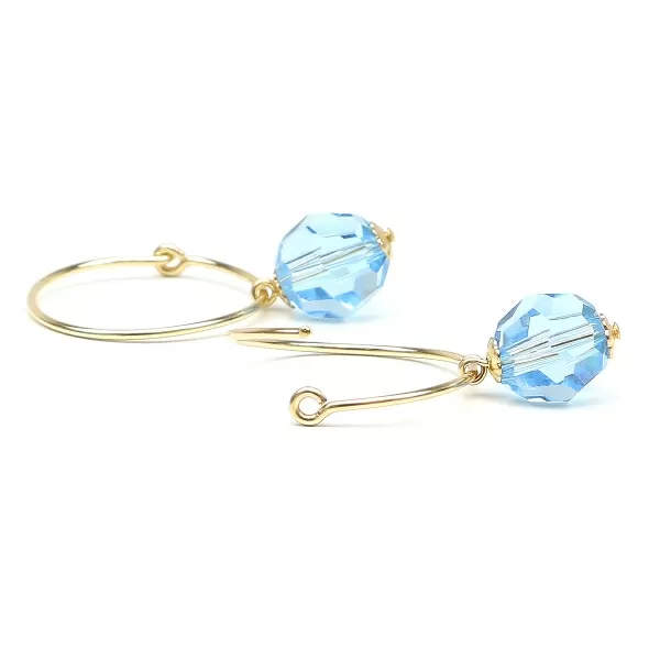 Earrings by Ichiban - Circle Crystal Aquamarine